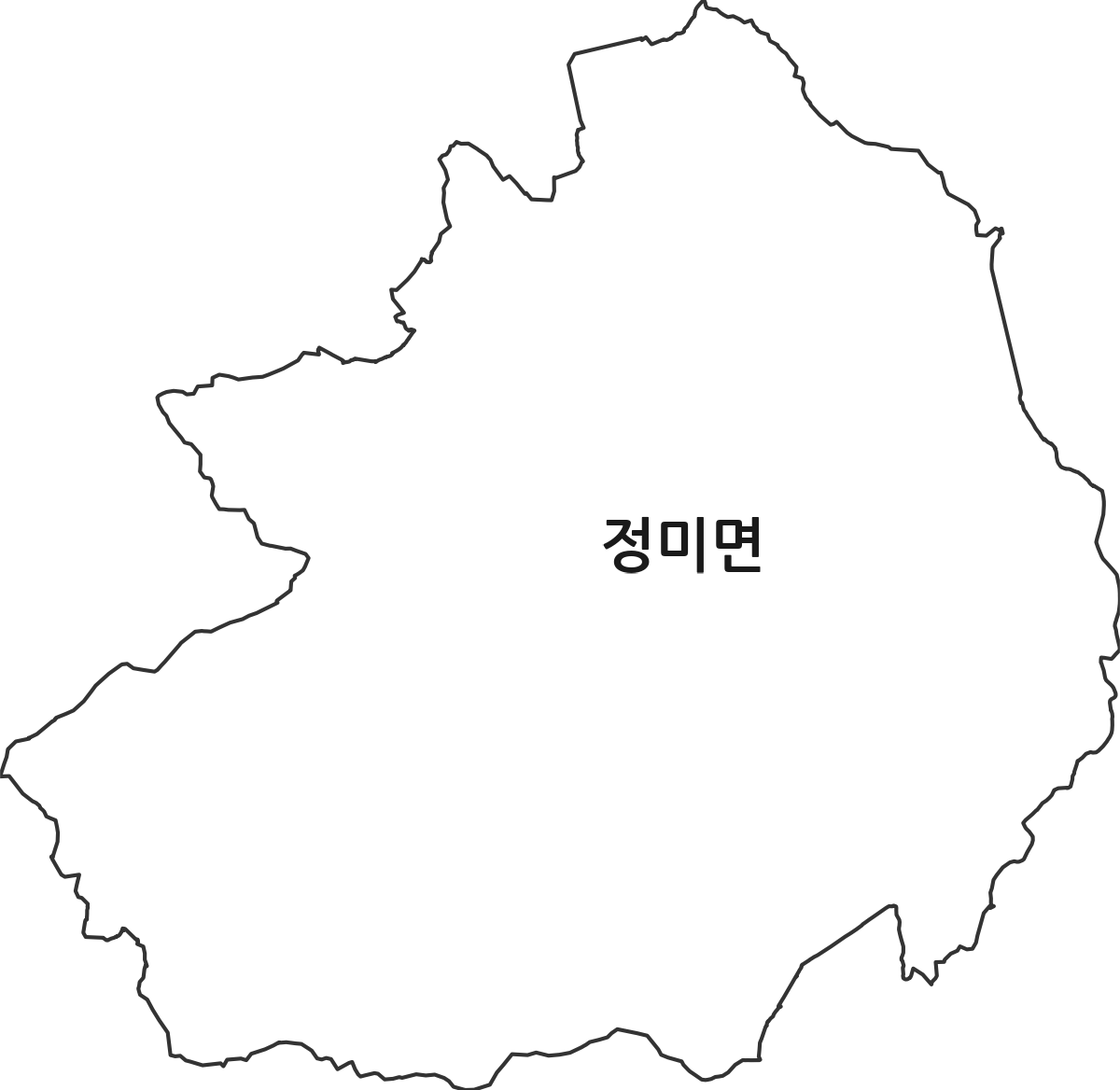 충청남도 당진시 정미면 법정동 행정구역 경계 지도