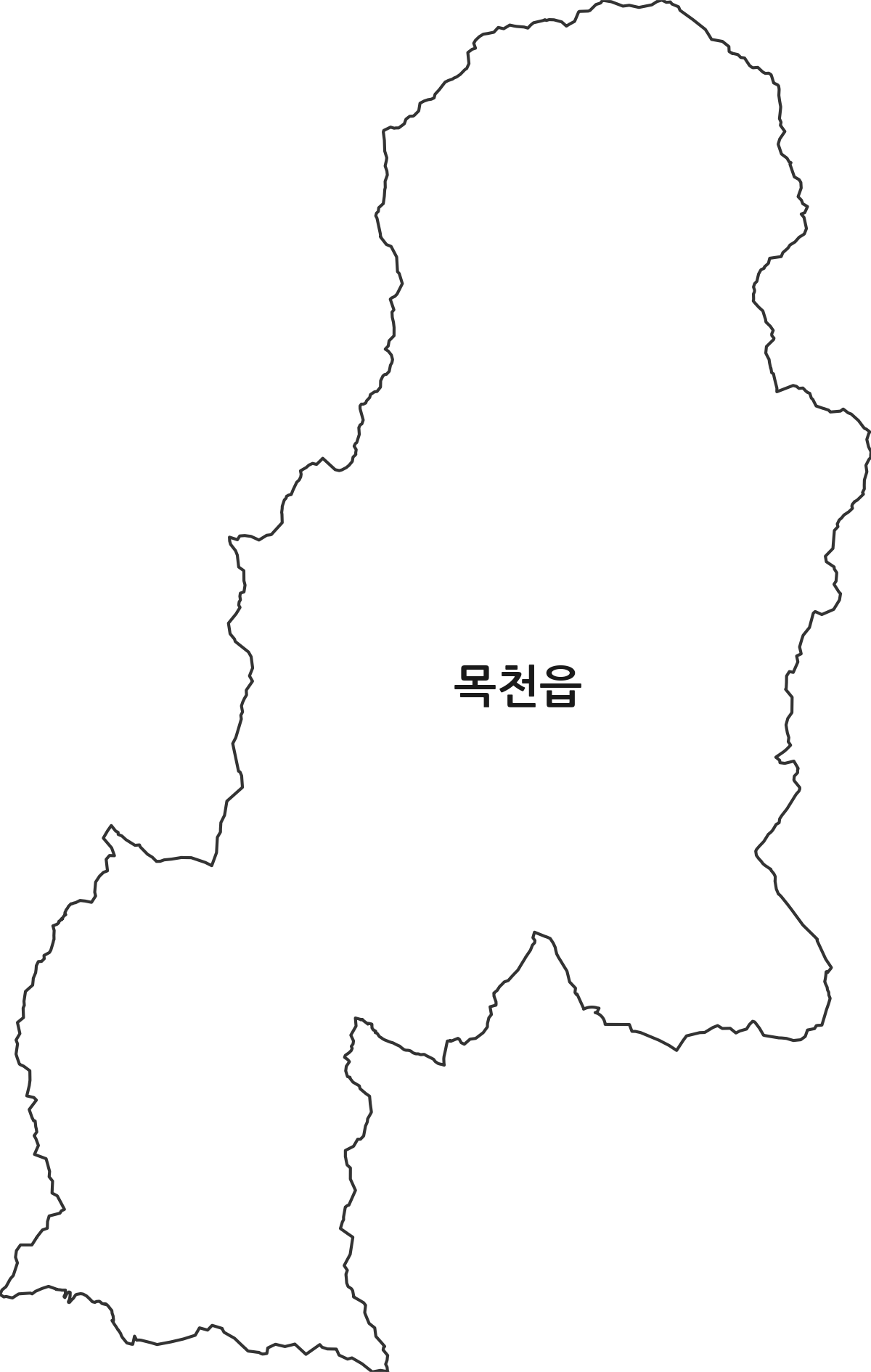 충청남도 천안시 동남구 목천읍 행정동 행정구역 경계 지도