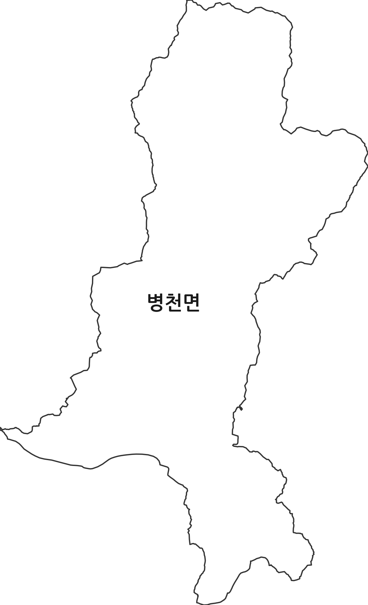 충청남도 천안시 동남구 병천면 행정동 행정구역 경계 지도