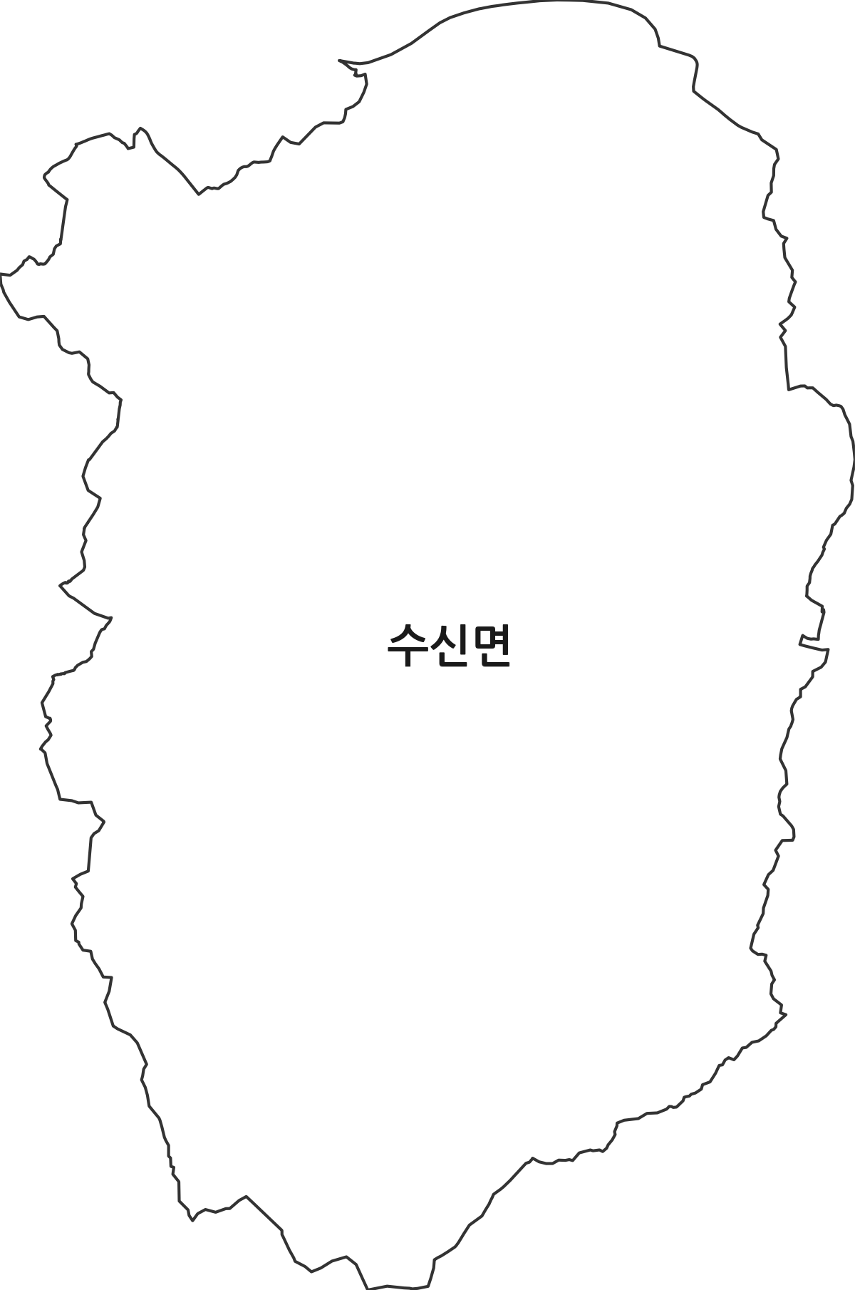 충청남도 천안시 동남구 수신면 행정동 행정구역 경계 지도