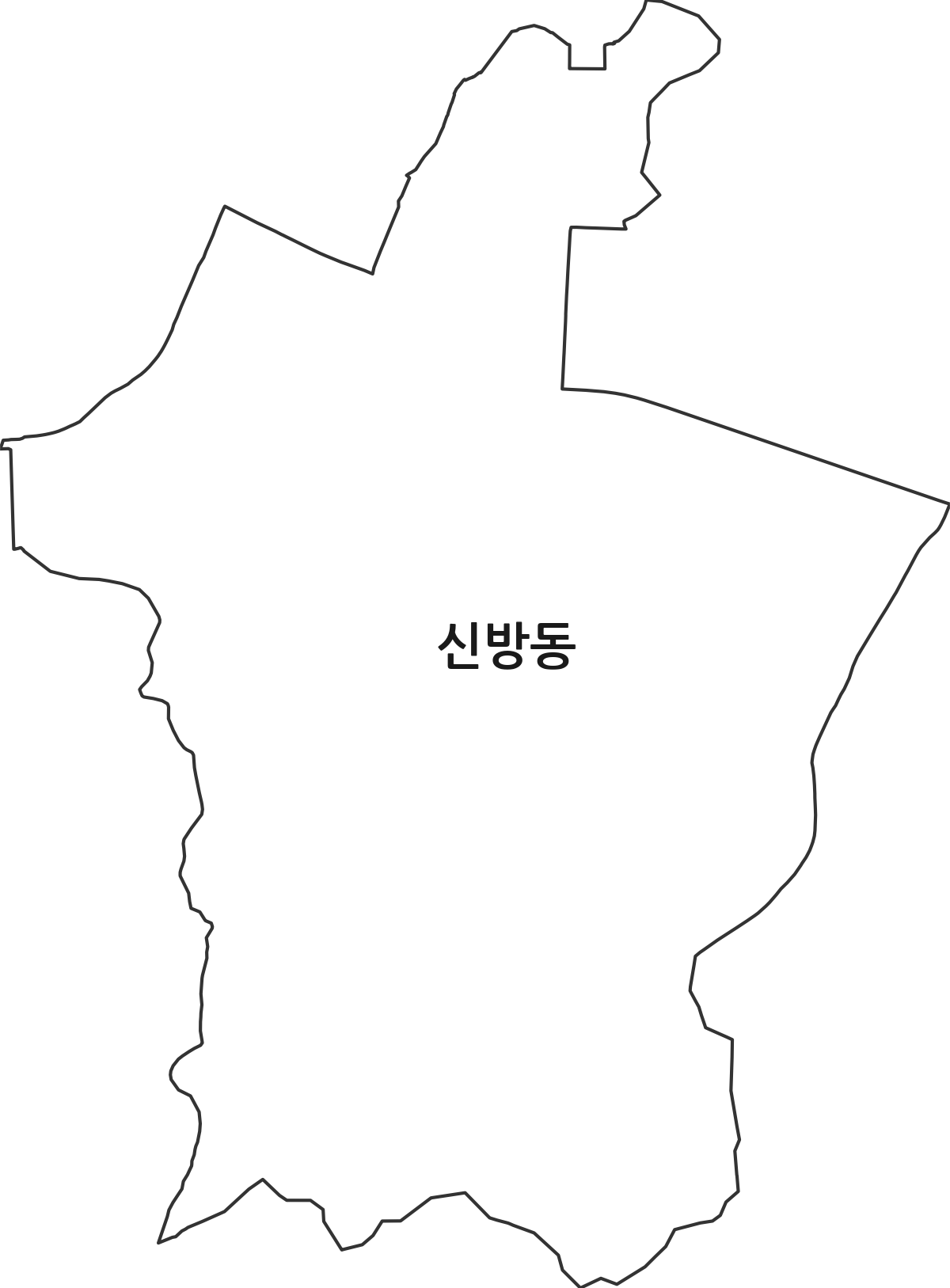 충청남도 천안시 동남구 신방동 행정동 행정구역 경계 지도