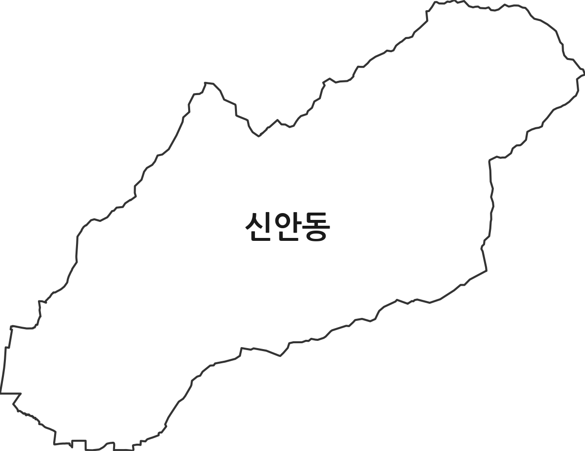 충청남도 천안시 동남구 신안동 행정동 행정구역 경계 지도