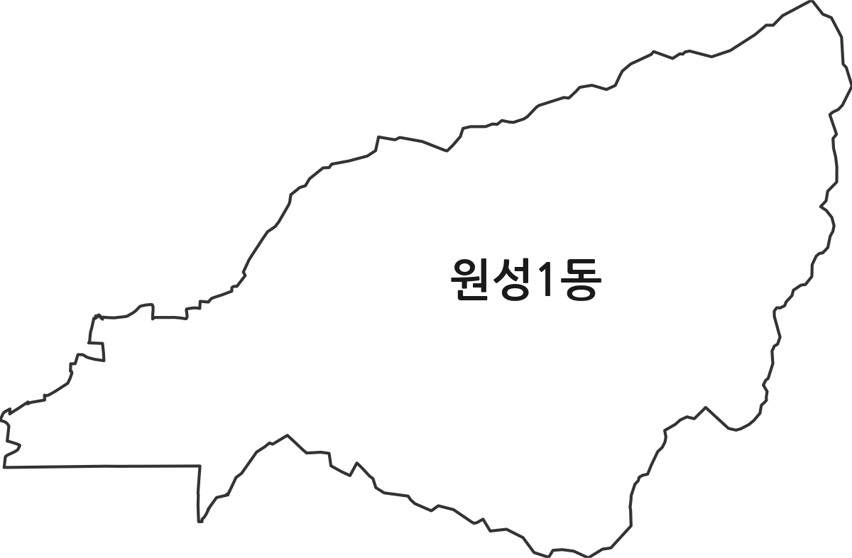 충청남도 천안시 동남구 원성1동 행정동 행정구역 경계 지도