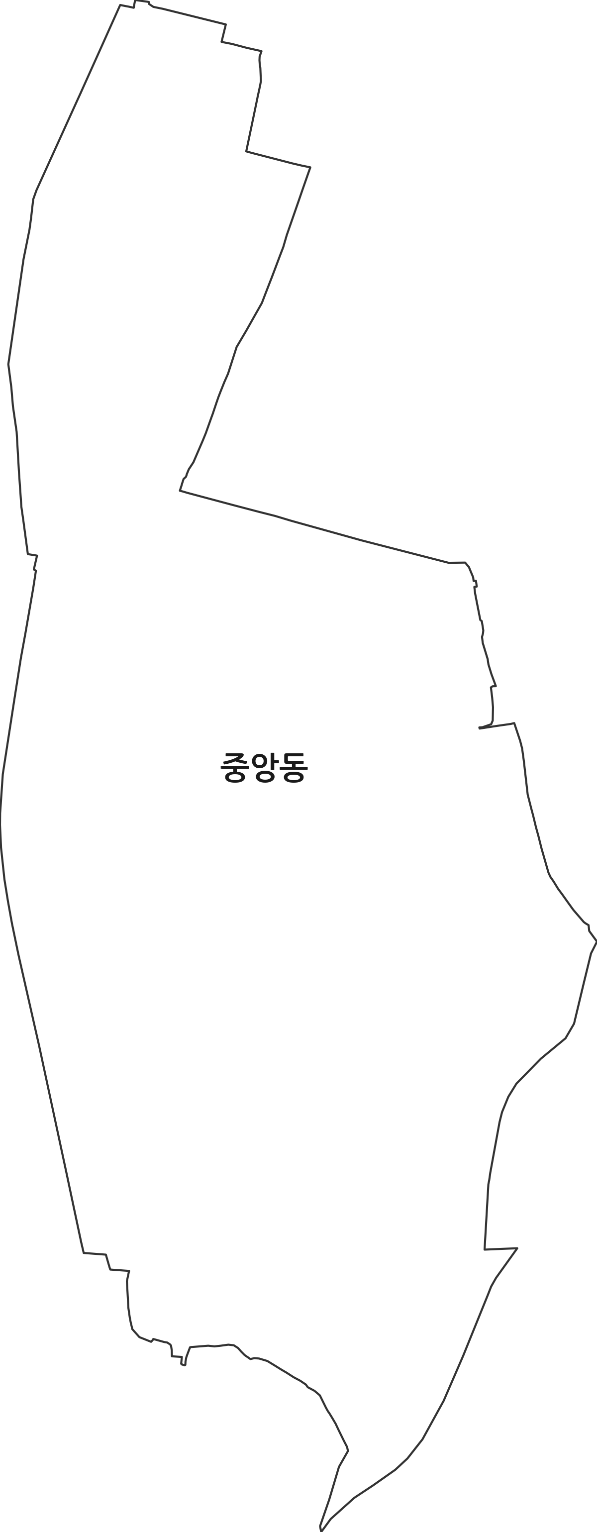 충청남도 천안시 동남구 중앙동 행정동 행정구역 경계 지도