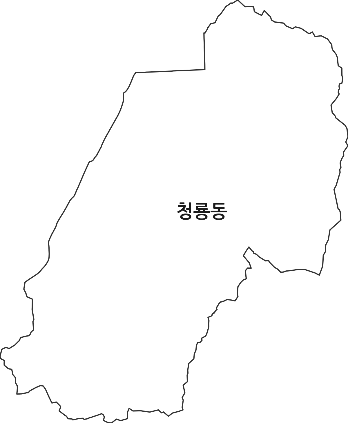 충청남도 천안시 동남구 청룡동 행정동 행정구역 경계 지도