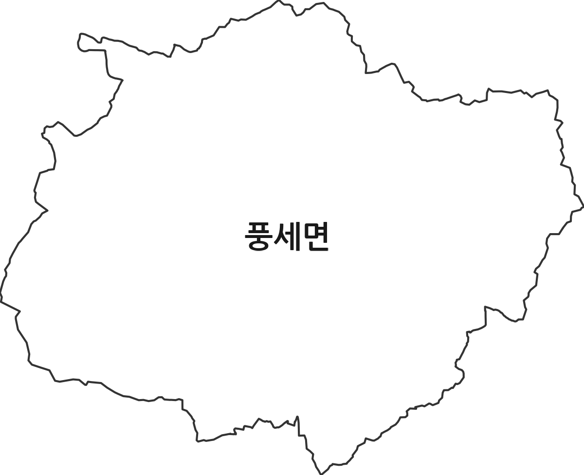 충청남도 천안시 동남구 풍세면 행정동 행정구역 경계 지도