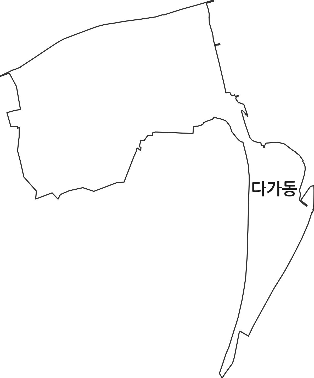 충청남도 천안시 동남구 다가동 법정동 행정구역 경계 지도