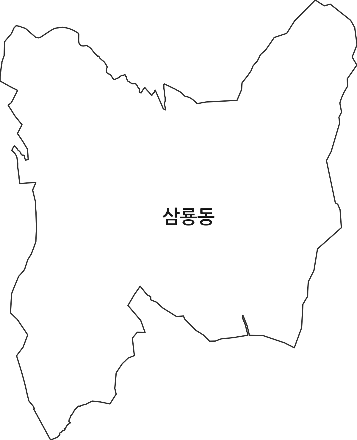 충청남도 천안시 동남구 삼룡동 법정동 행정구역 경계 지도