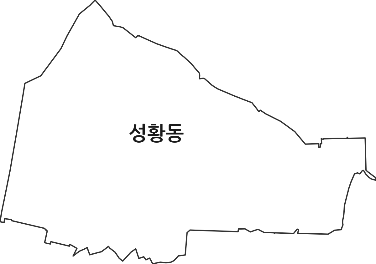 충청남도 천안시 동남구 성황동 법정동 행정구역 경계 지도