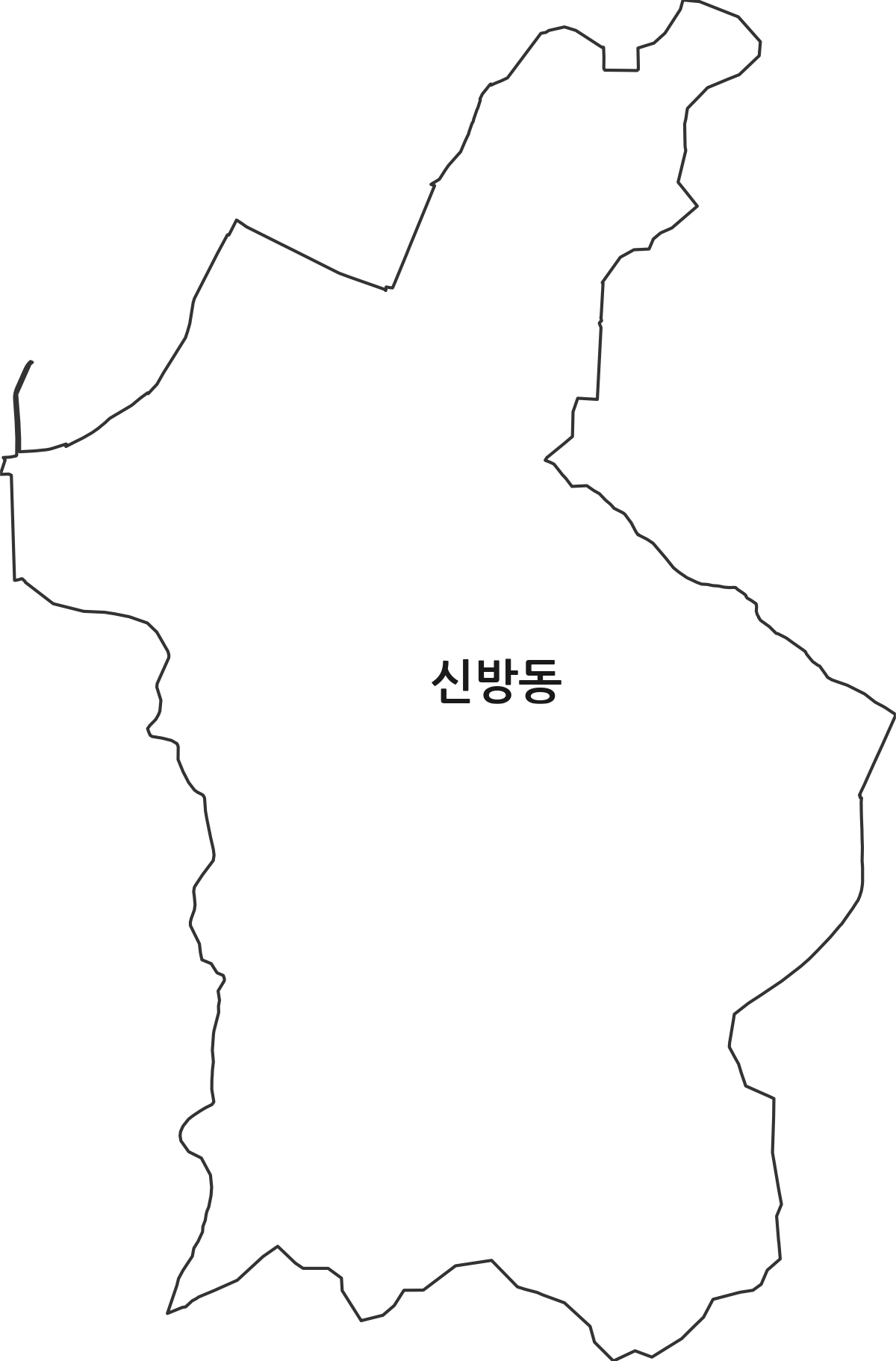 충청남도 천안시 동남구 신방동 법정동 행정구역 경계 지도