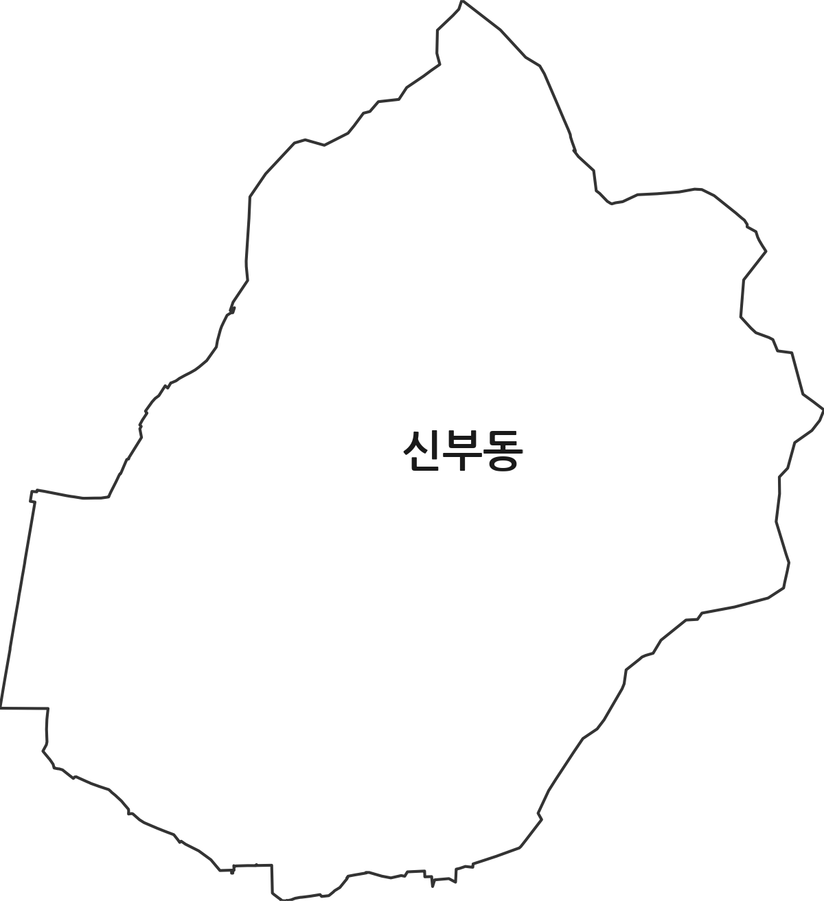 충청남도 천안시 동남구 신부동 법정동 행정구역 경계 지도