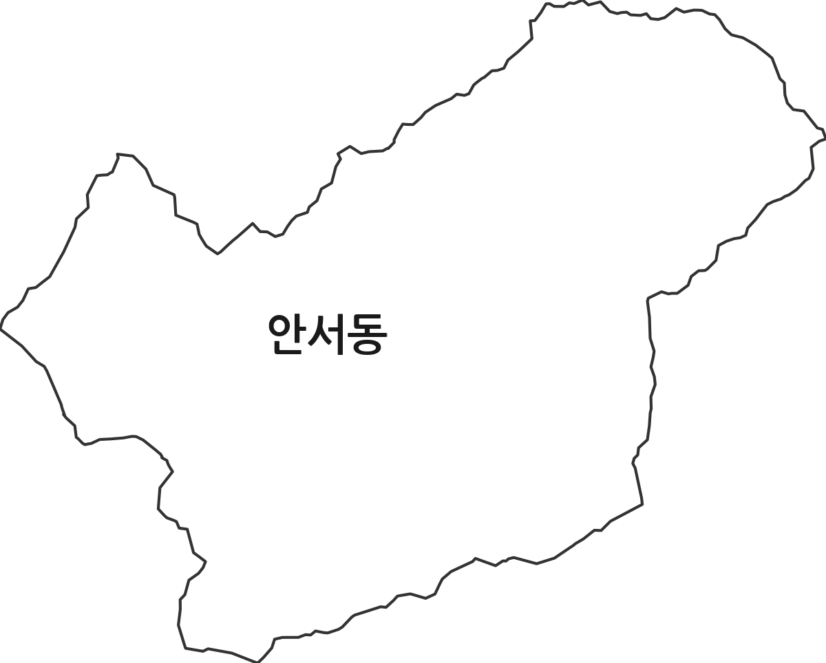 충청남도 천안시 동남구 안서동 법정동 행정구역 경계 지도