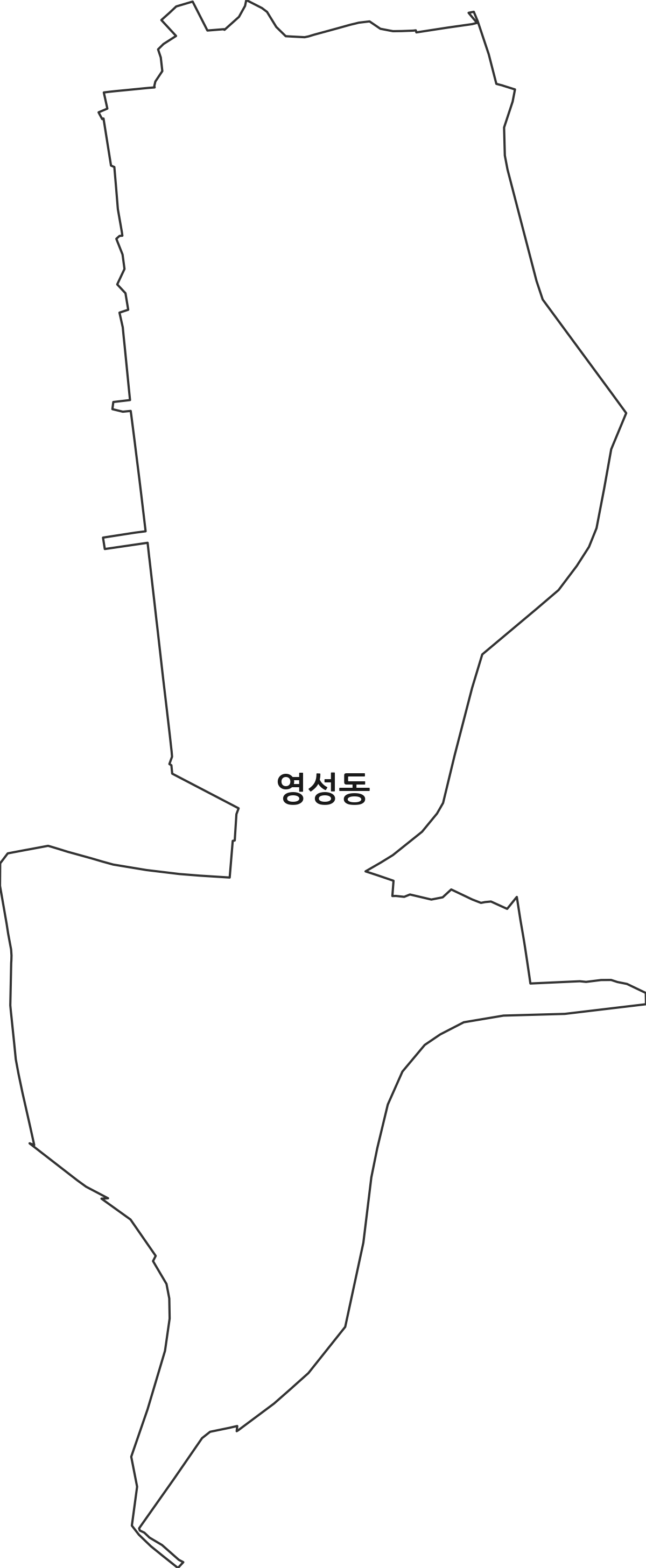 충청남도 천안시 동남구 영성동 법정동 행정구역 경계 지도