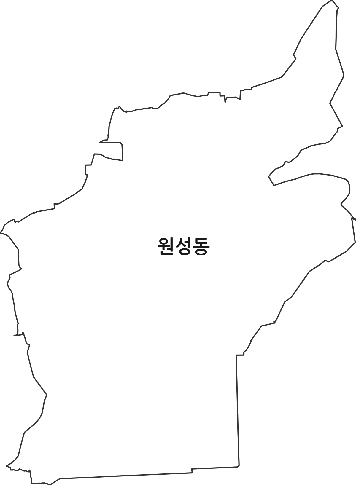 충청남도 천안시 동남구 원성동 법정동 행정구역 경계 지도