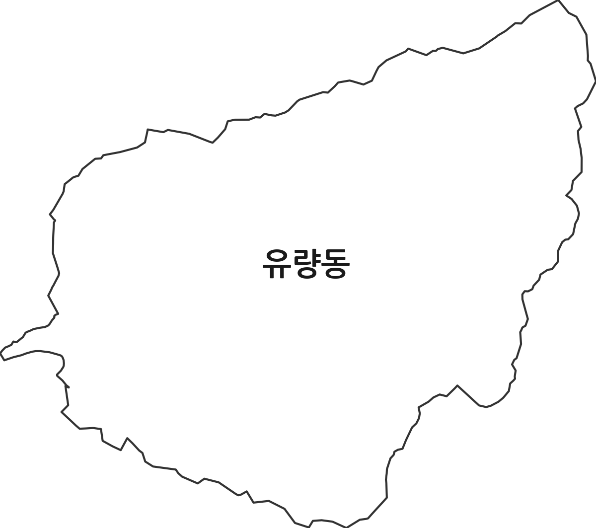 충청남도 천안시 동남구 유량동 법정동 행정구역 경계 지도