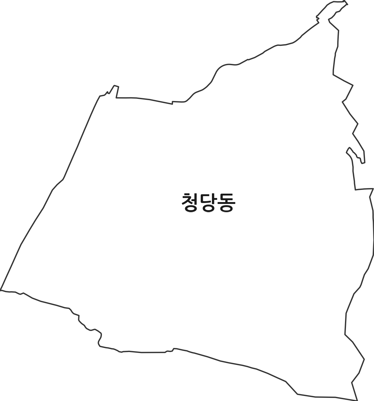 충청남도 천안시 동남구 청당동 법정동 행정구역 경계 지도
