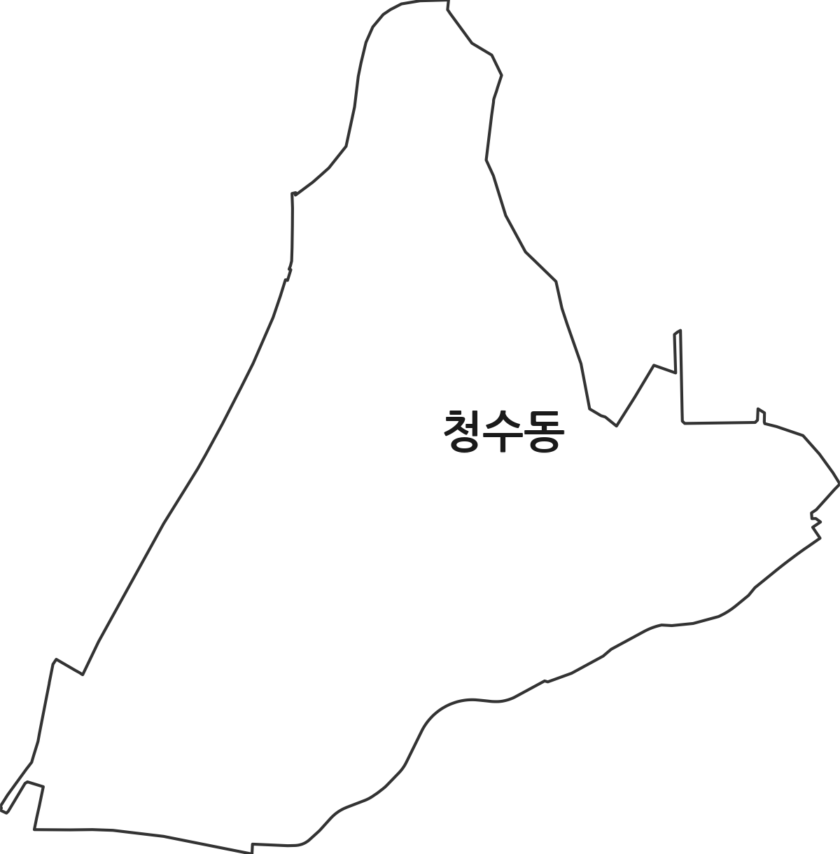충청남도 천안시 동남구 청수동 법정동 행정구역 경계 지도
