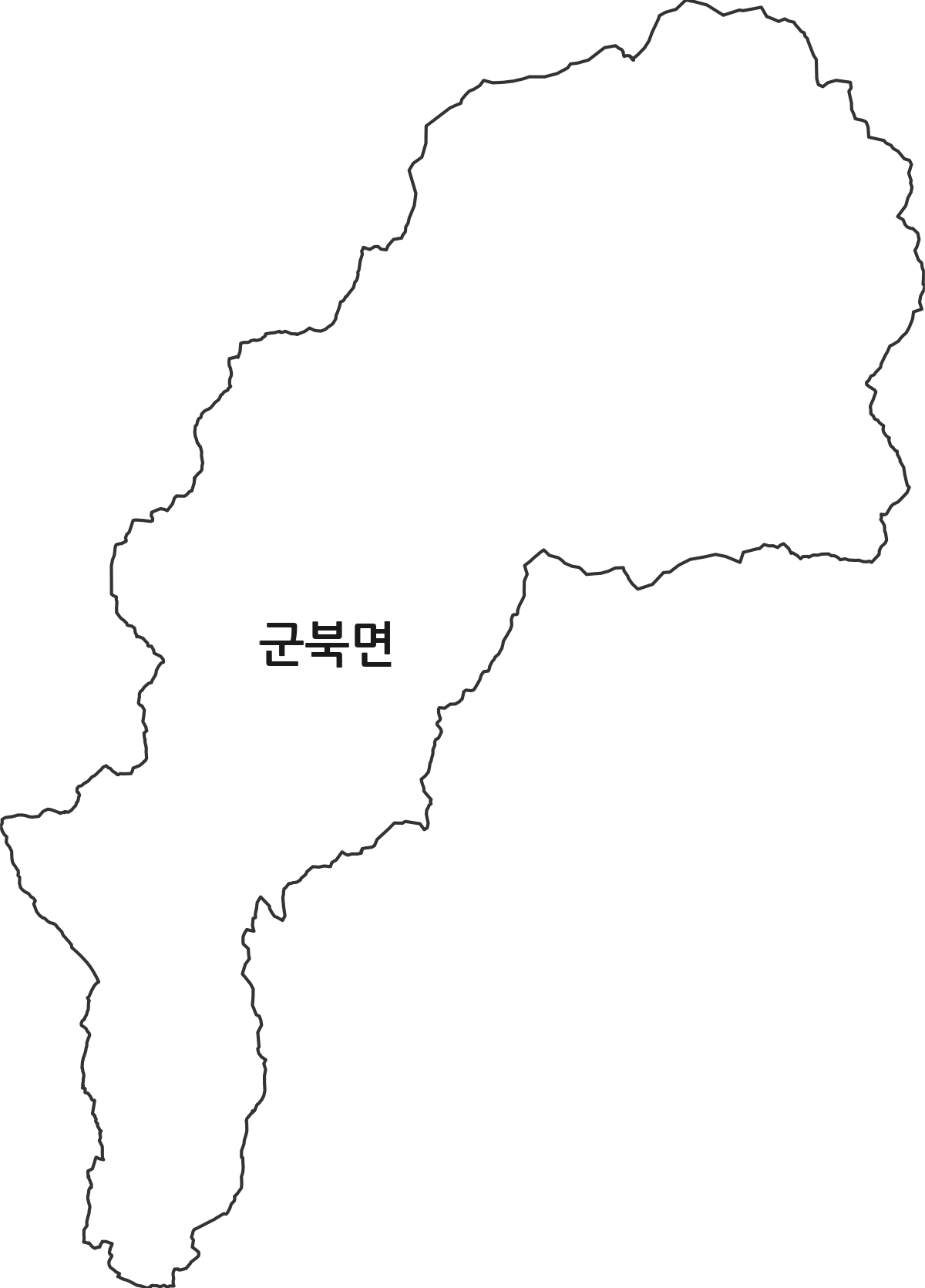 충청남도 금산군 군북면 행정동 행정구역 경계 지도