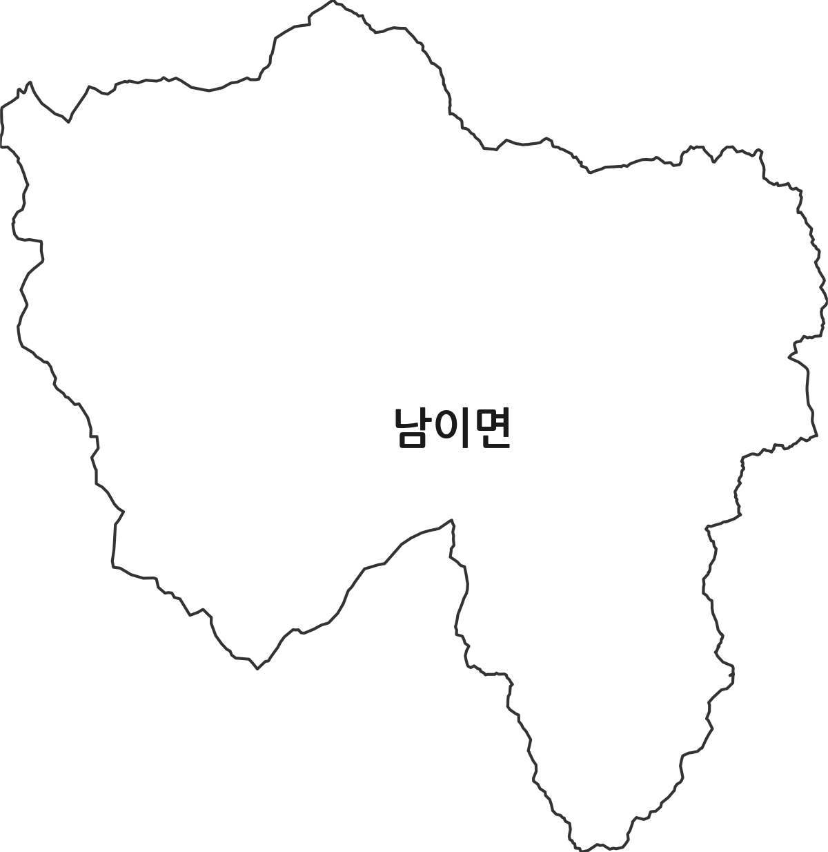 충청남도 금산군 남이면 행정동 행정구역 경계 지도