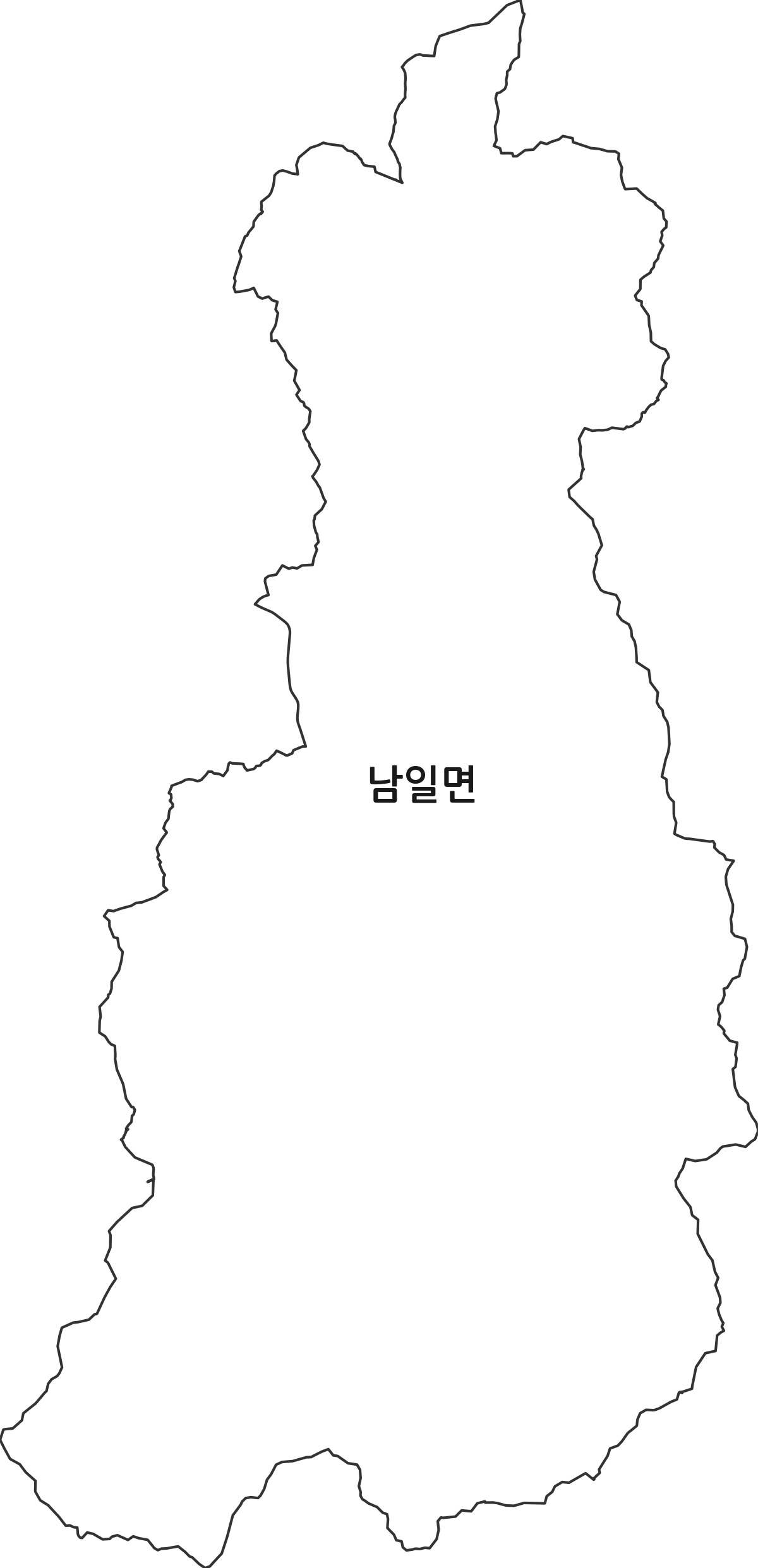 충청남도 금산군 남일면 행정동 행정구역 경계 지도