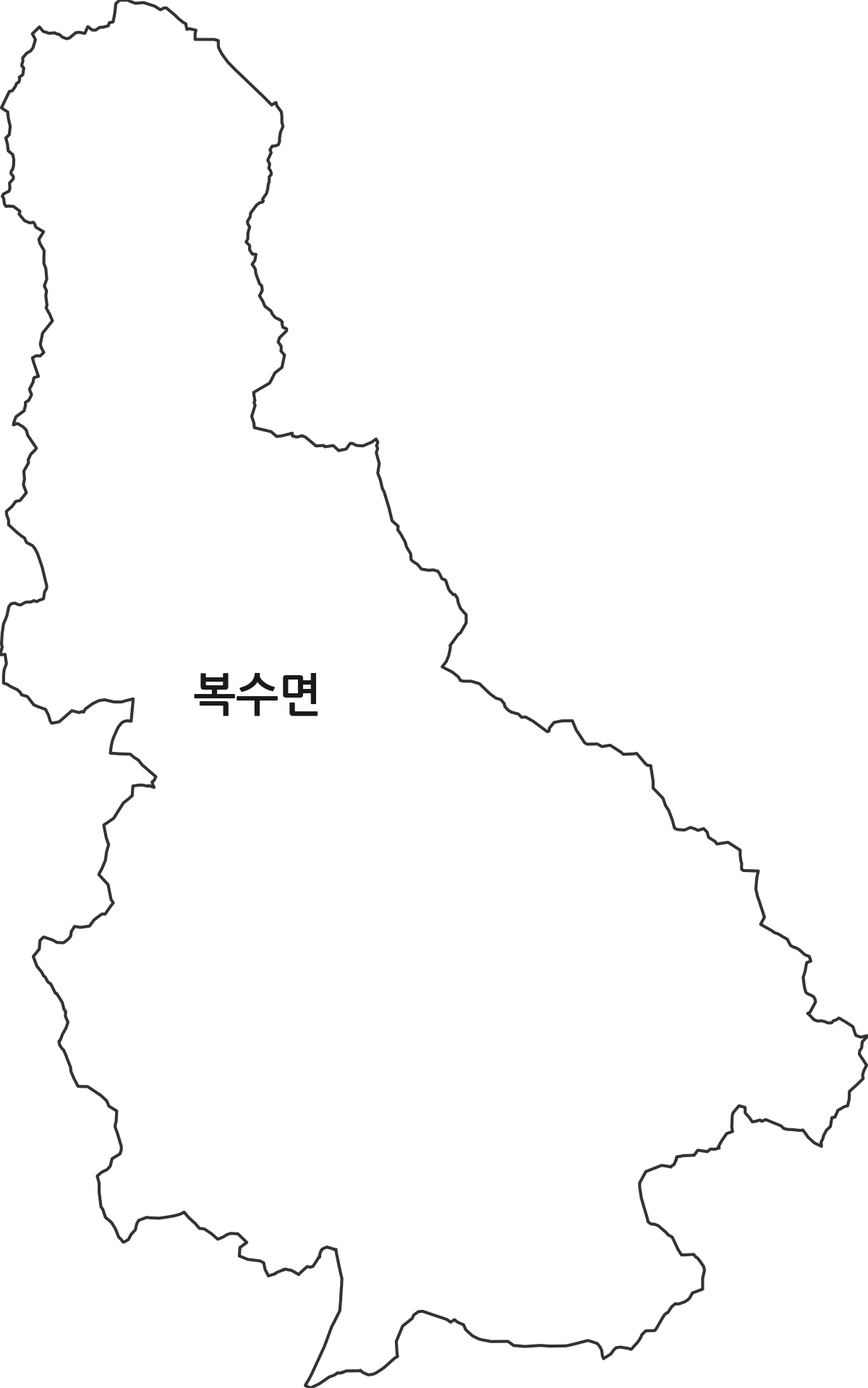 충청남도 금산군 복수면 행정동 행정구역 경계 지도
