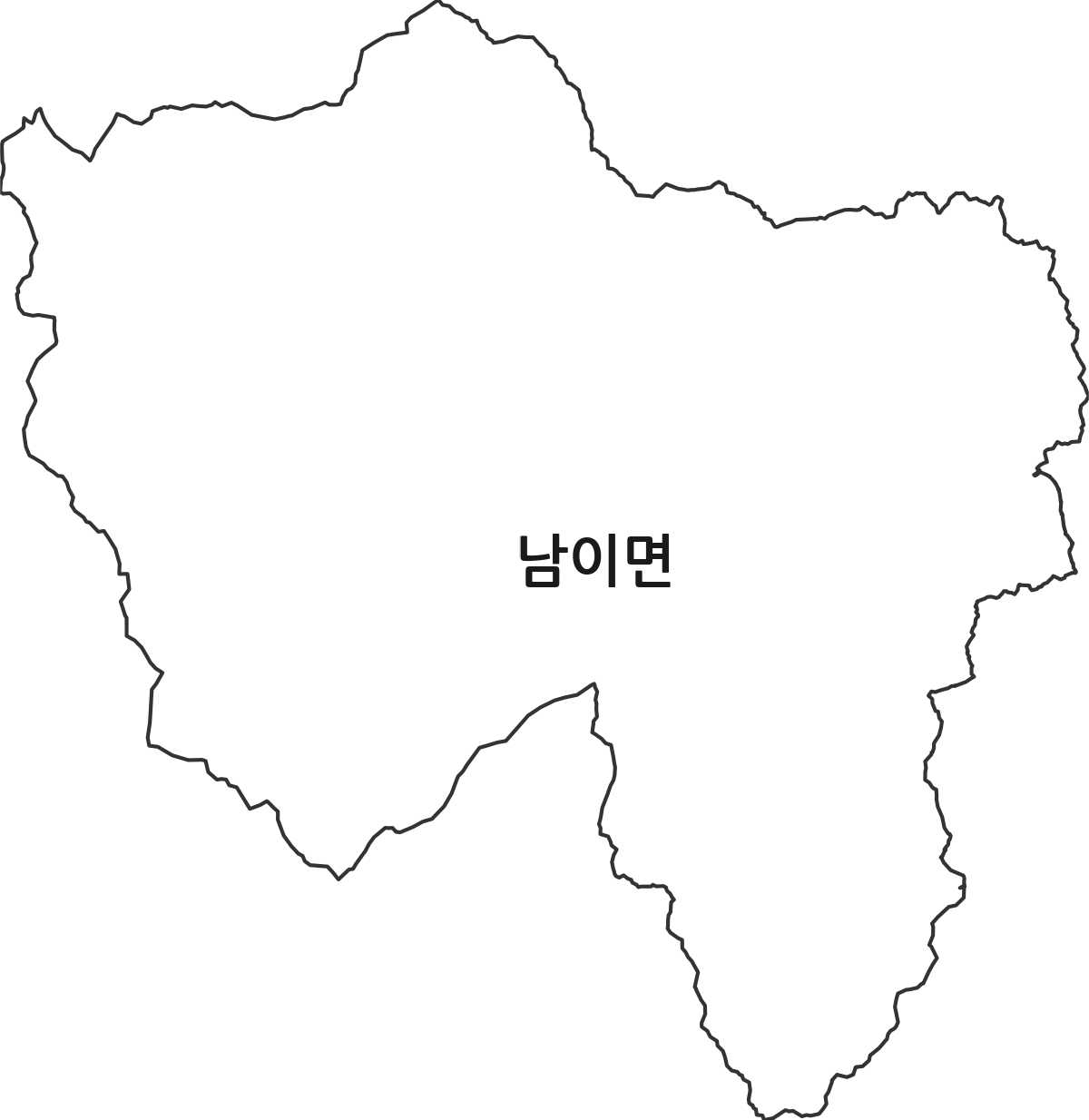 충청남도 금산군 남이면 법정동 행정구역 경계 지도