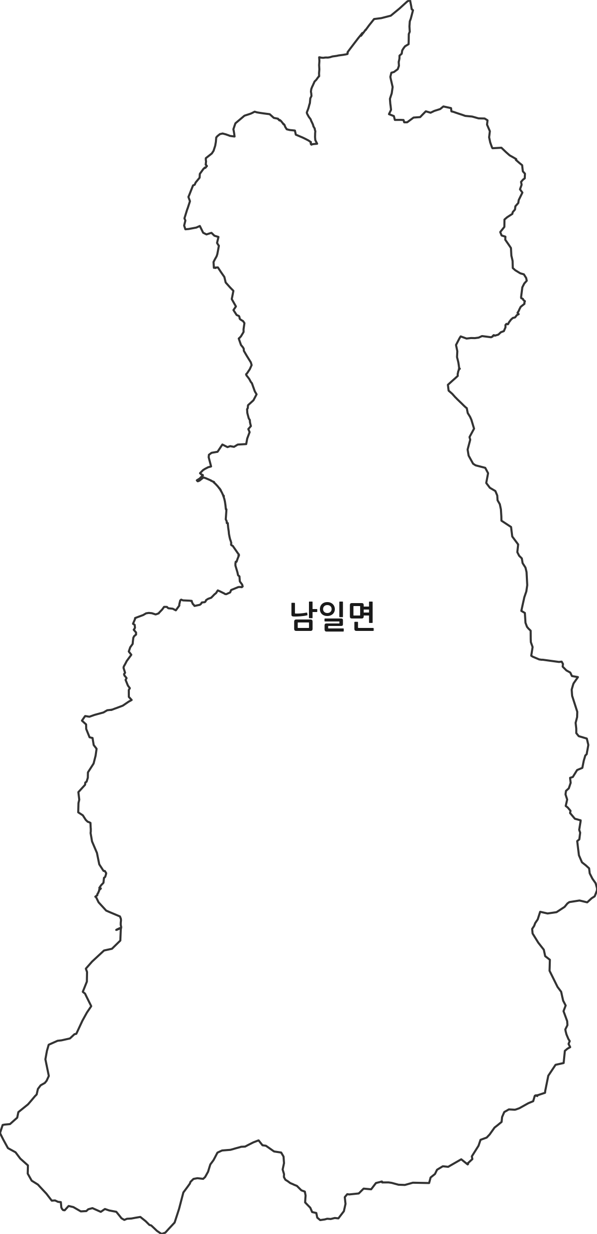 충청남도 금산군 남일면 법정동 행정구역 경계 지도