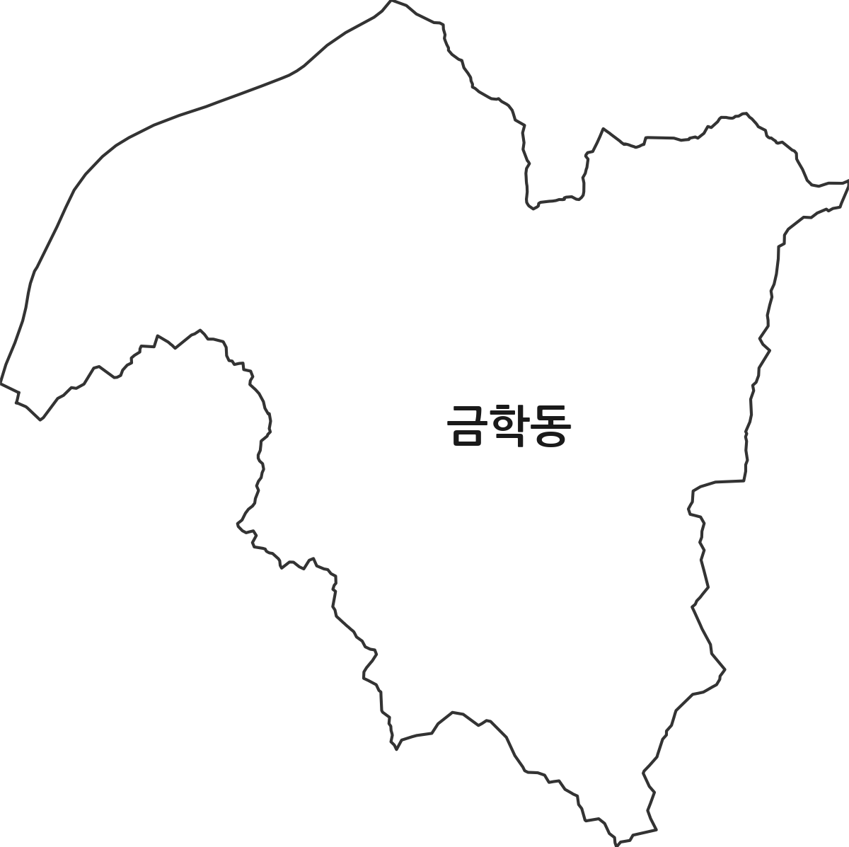 충청남도 공주시 금학동 행정동 행정구역 경계 지도