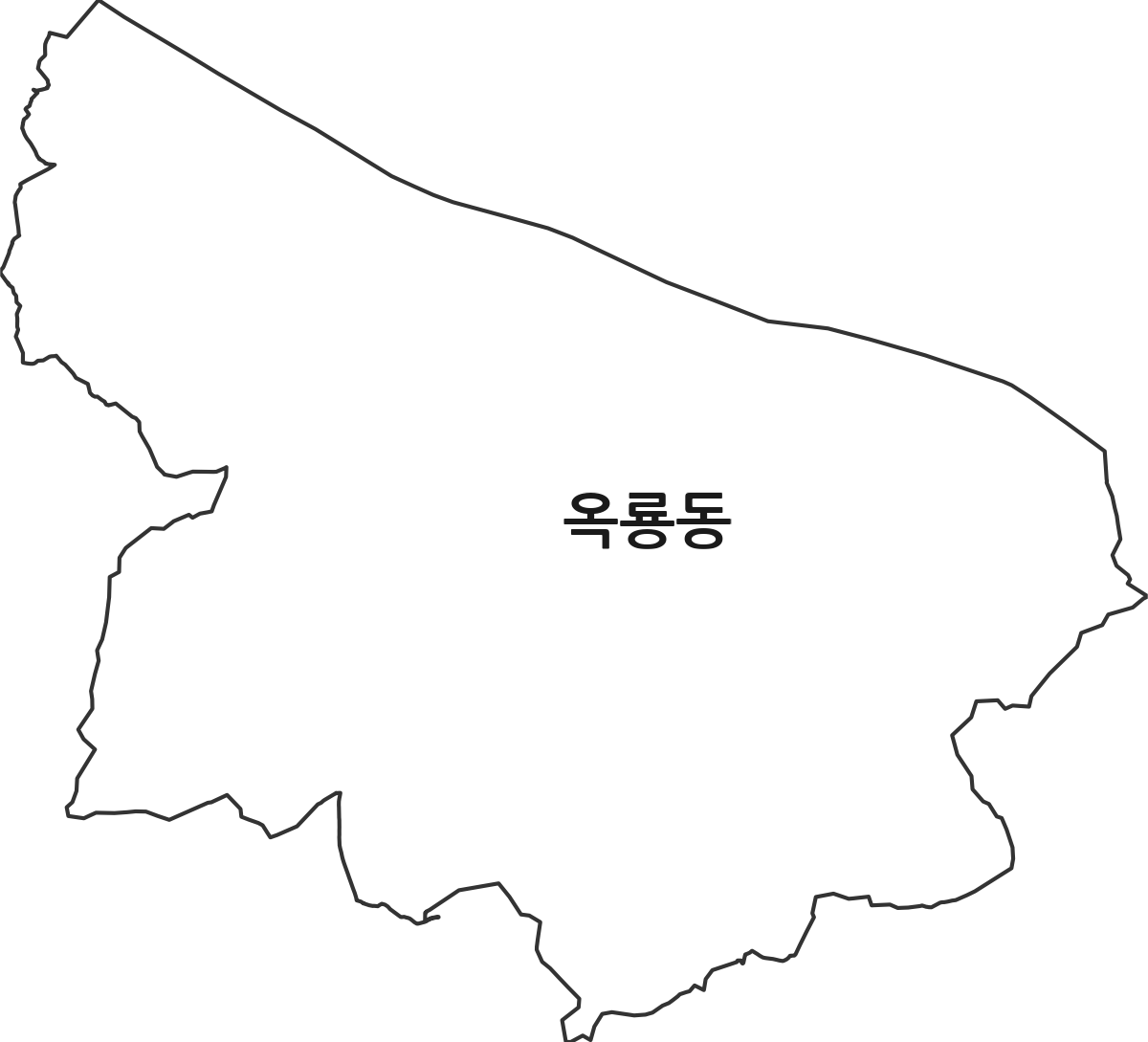 충청남도 공주시 옥룡동 행정동 행정구역 경계 지도