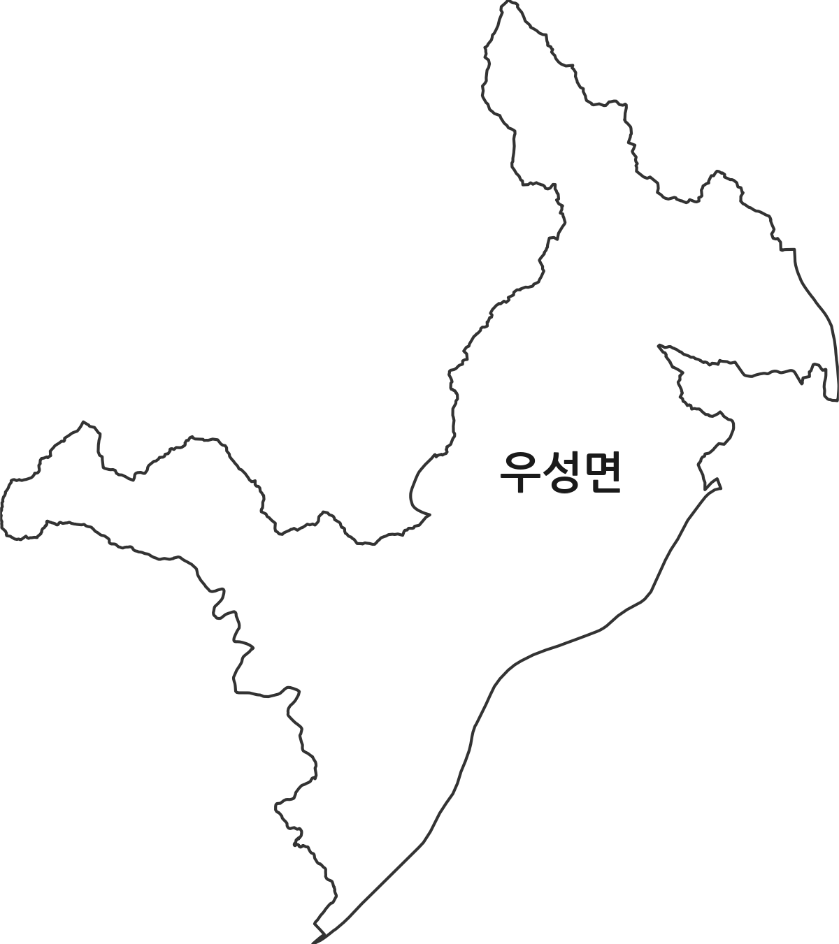 충청남도 공주시 우성면 행정동 행정구역 경계 지도
