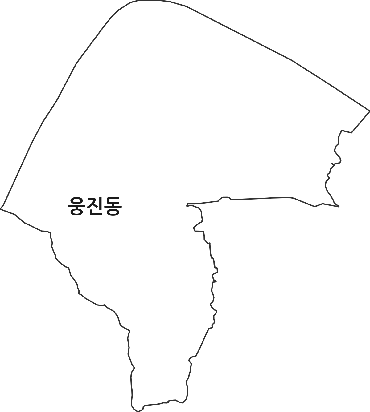 충청남도 공주시 웅진동 행정동 행정구역 경계 지도