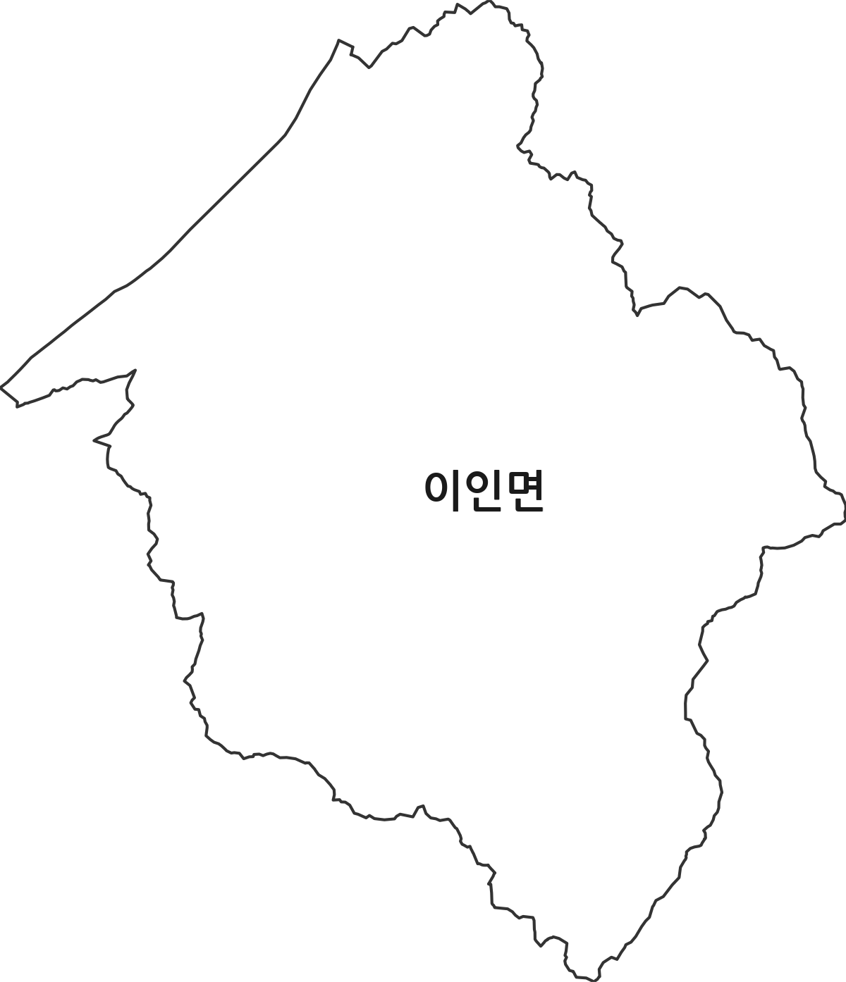 충청남도 공주시 이인면 행정동 행정구역 경계 지도