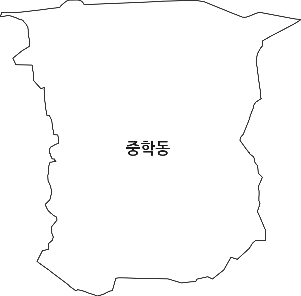 충청남도 공주시 중학동 행정동 행정구역 경계 지도