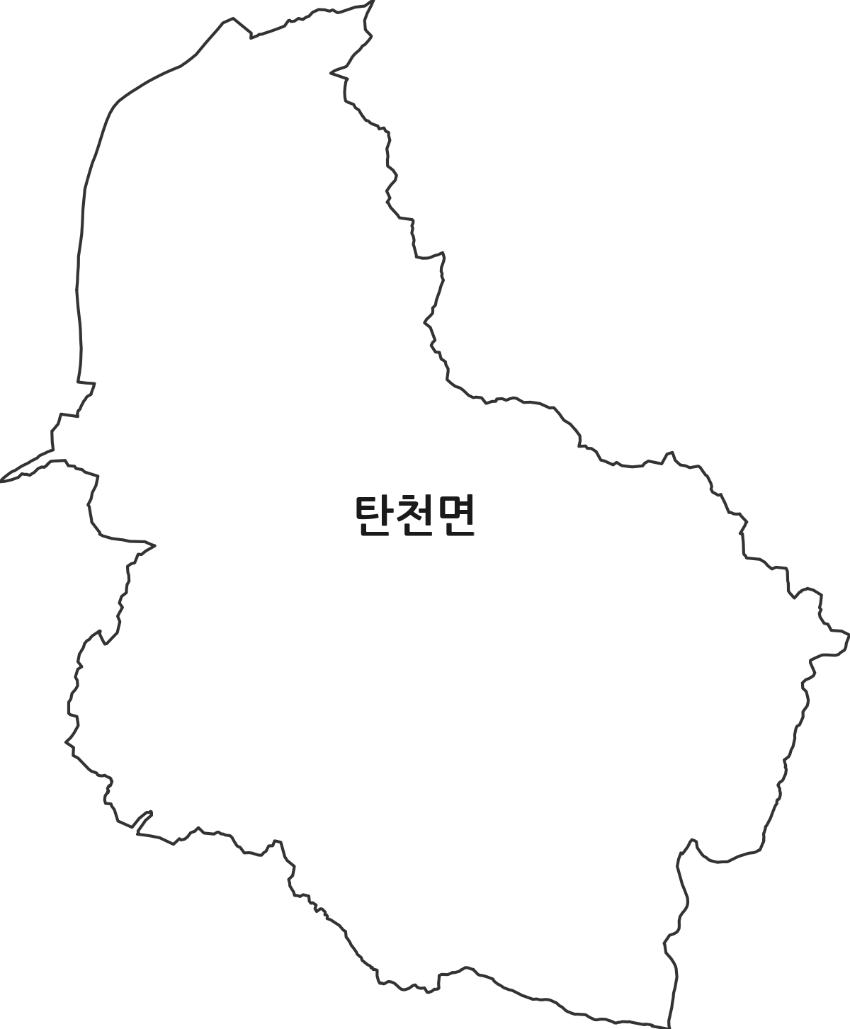 충청남도 공주시 탄천면 행정동 행정구역 경계 지도