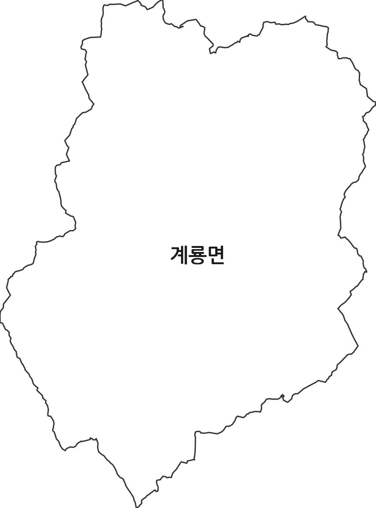 충청남도 공주시 계룡면 법정동 행정구역 경계 지도