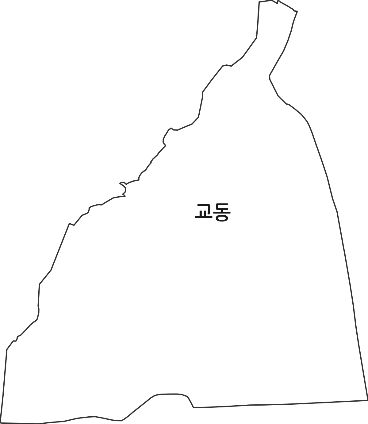 충청남도 공주시 교동 법정동 행정구역 경계 지도