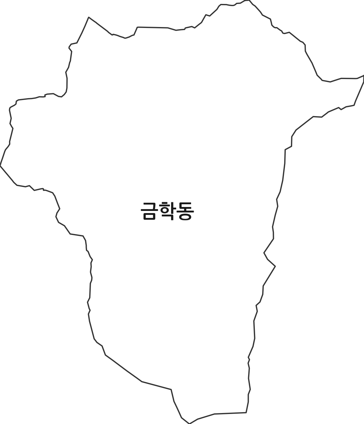 충청남도 공주시 금학동 법정동 행정구역 경계 지도
