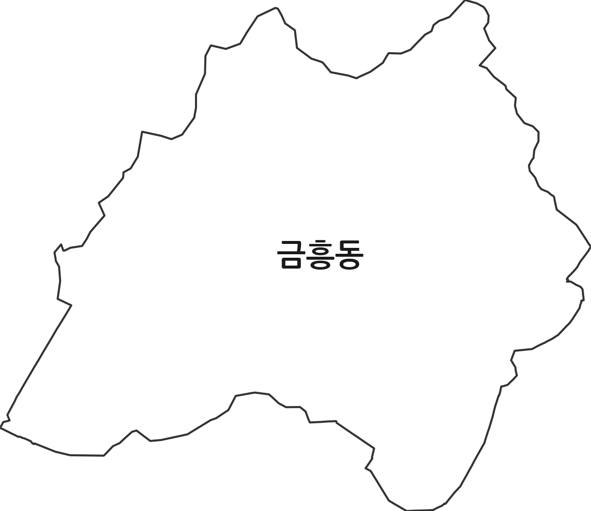 충청남도 공주시 금흥동 법정동 행정구역 경계 지도