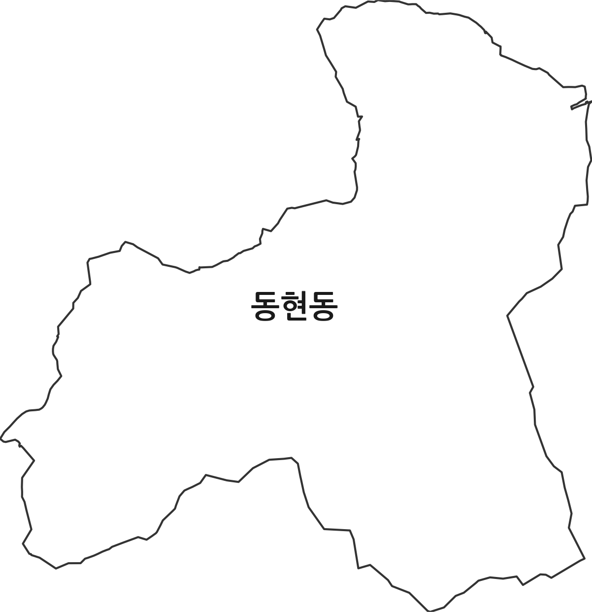 충청남도 공주시 동현동 법정동 행정구역 경계 지도