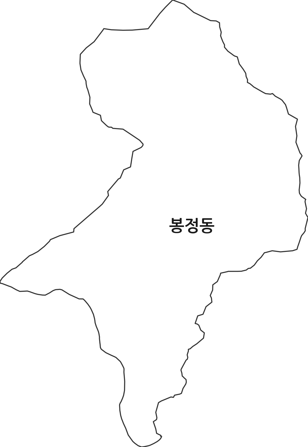 충청남도 공주시 봉정동 법정동 행정구역 경계 지도