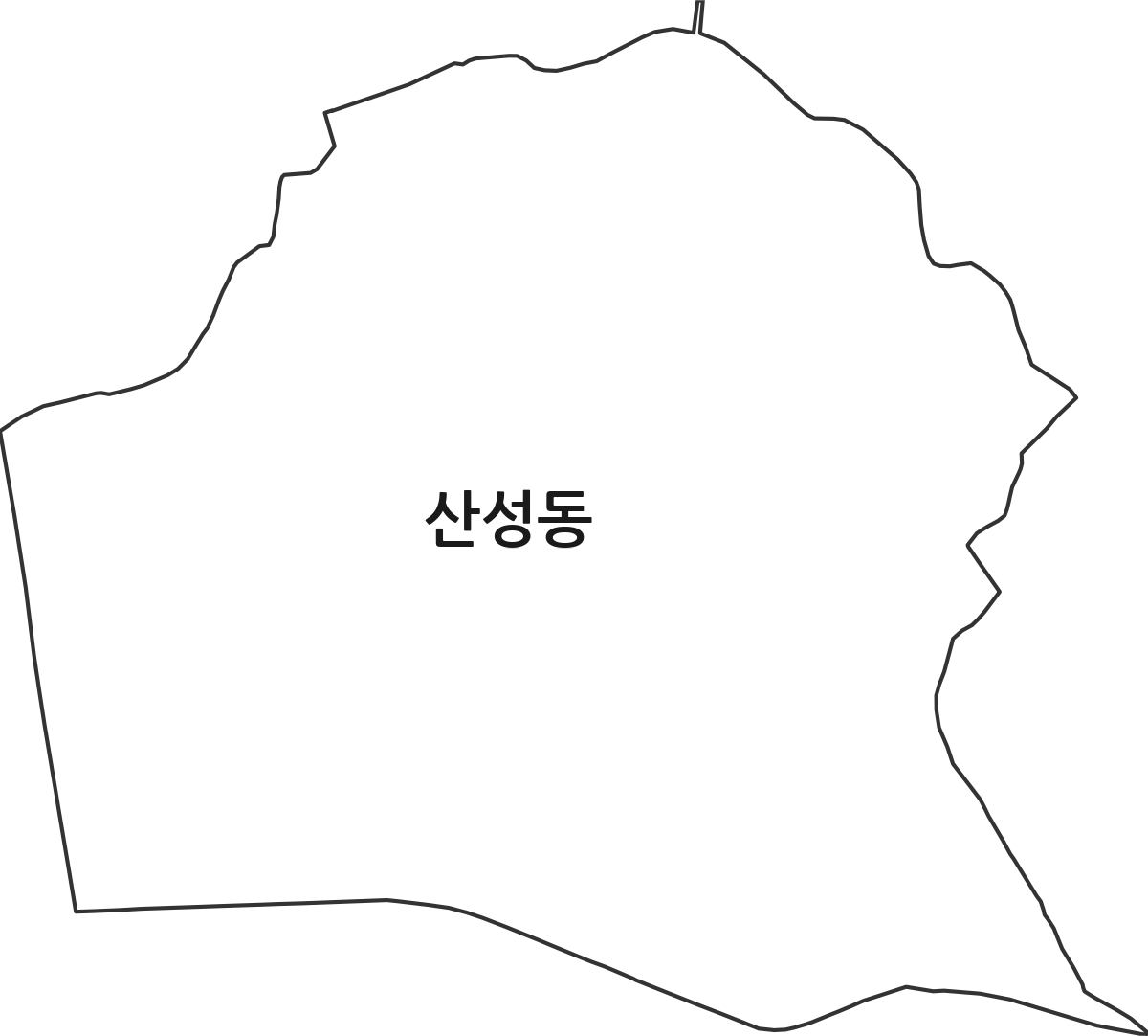 충청남도 공주시 산성동 법정동 행정구역 경계 지도