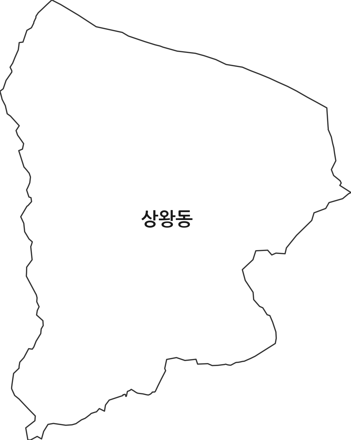 충청남도 공주시 상왕동 법정동 행정구역 경계 지도