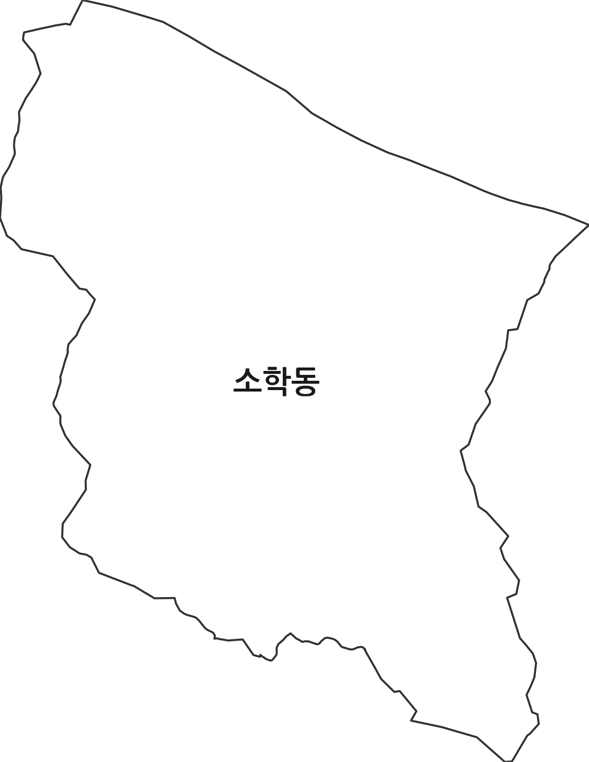 충청남도 공주시 소학동 법정동 행정구역 경계 지도