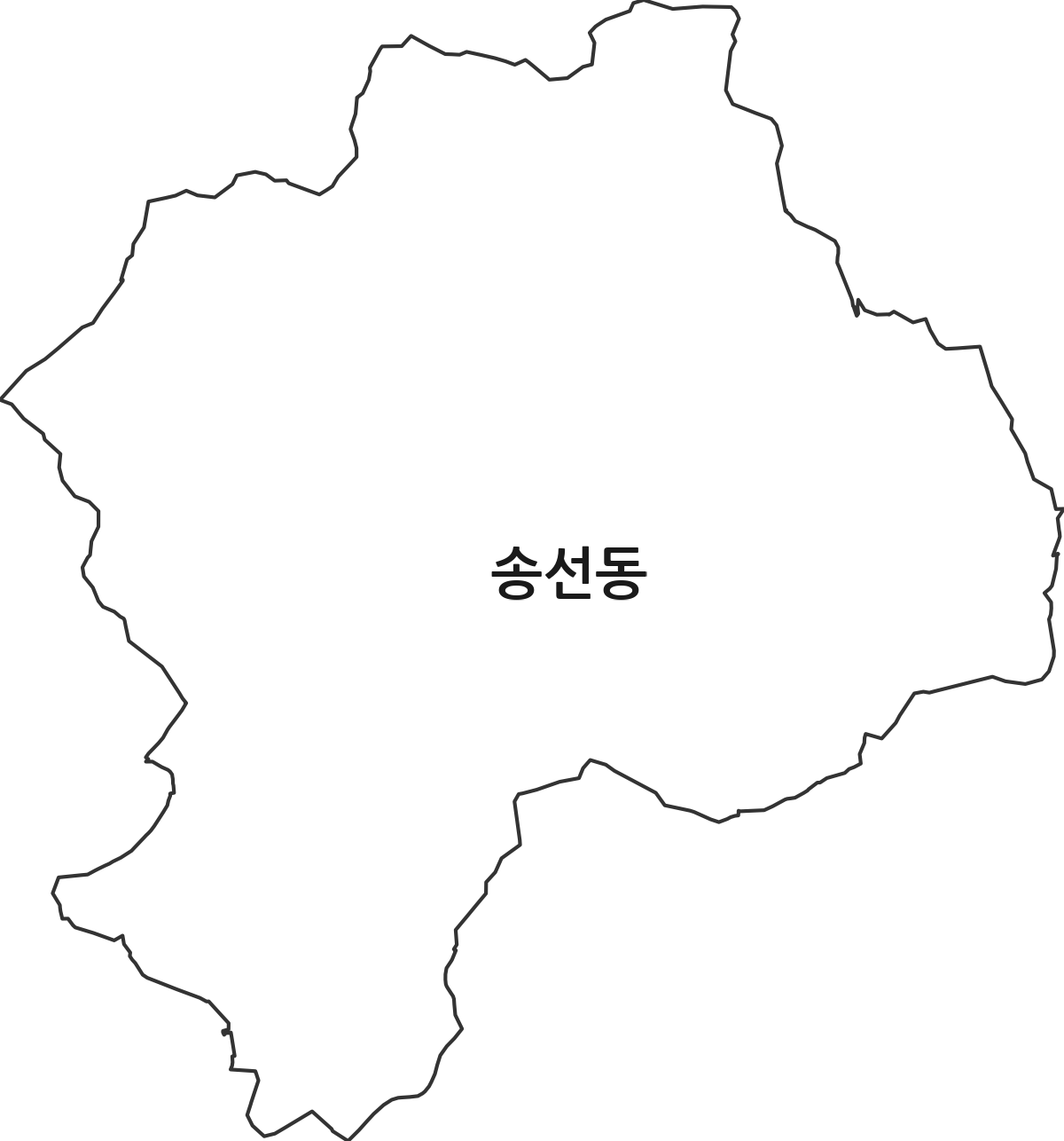충청남도 공주시 송선동 법정동 행정구역 경계 지도