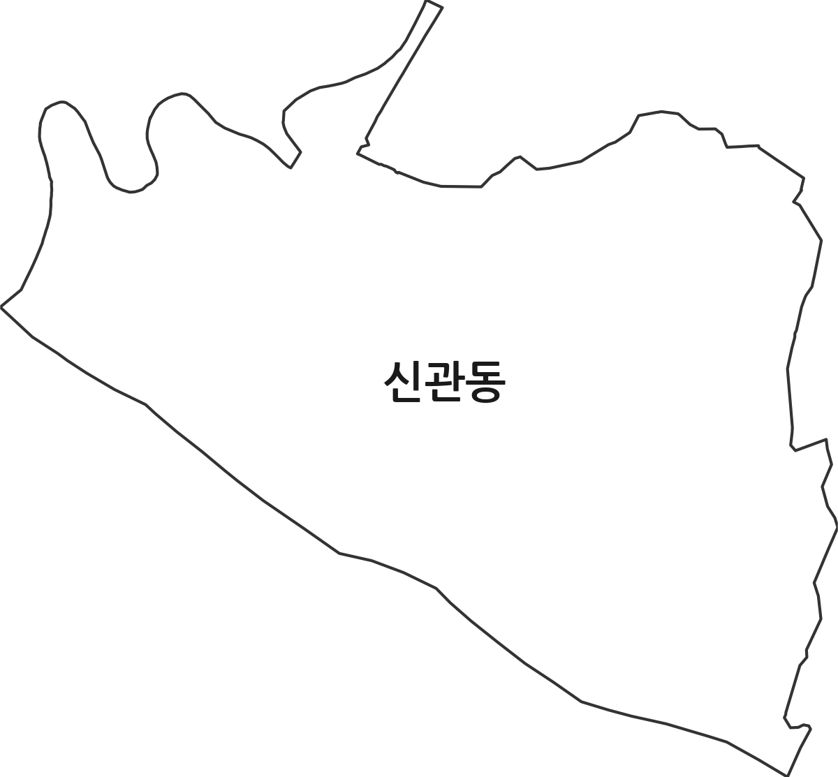 충청남도 공주시 신관동 법정동 행정구역 경계 지도