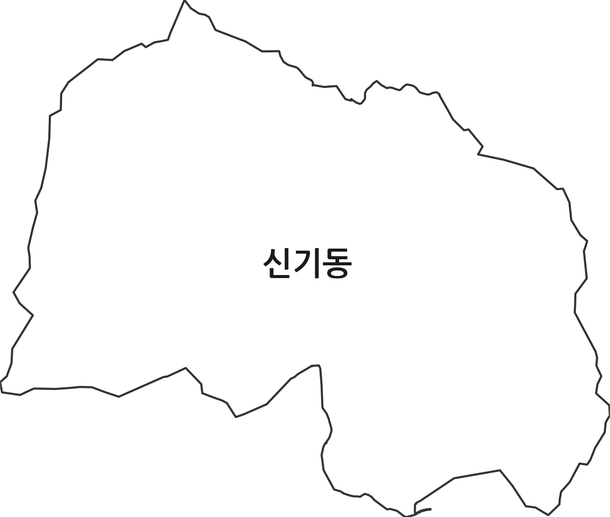 충청남도 공주시 신기동 법정동 행정구역 경계 지도