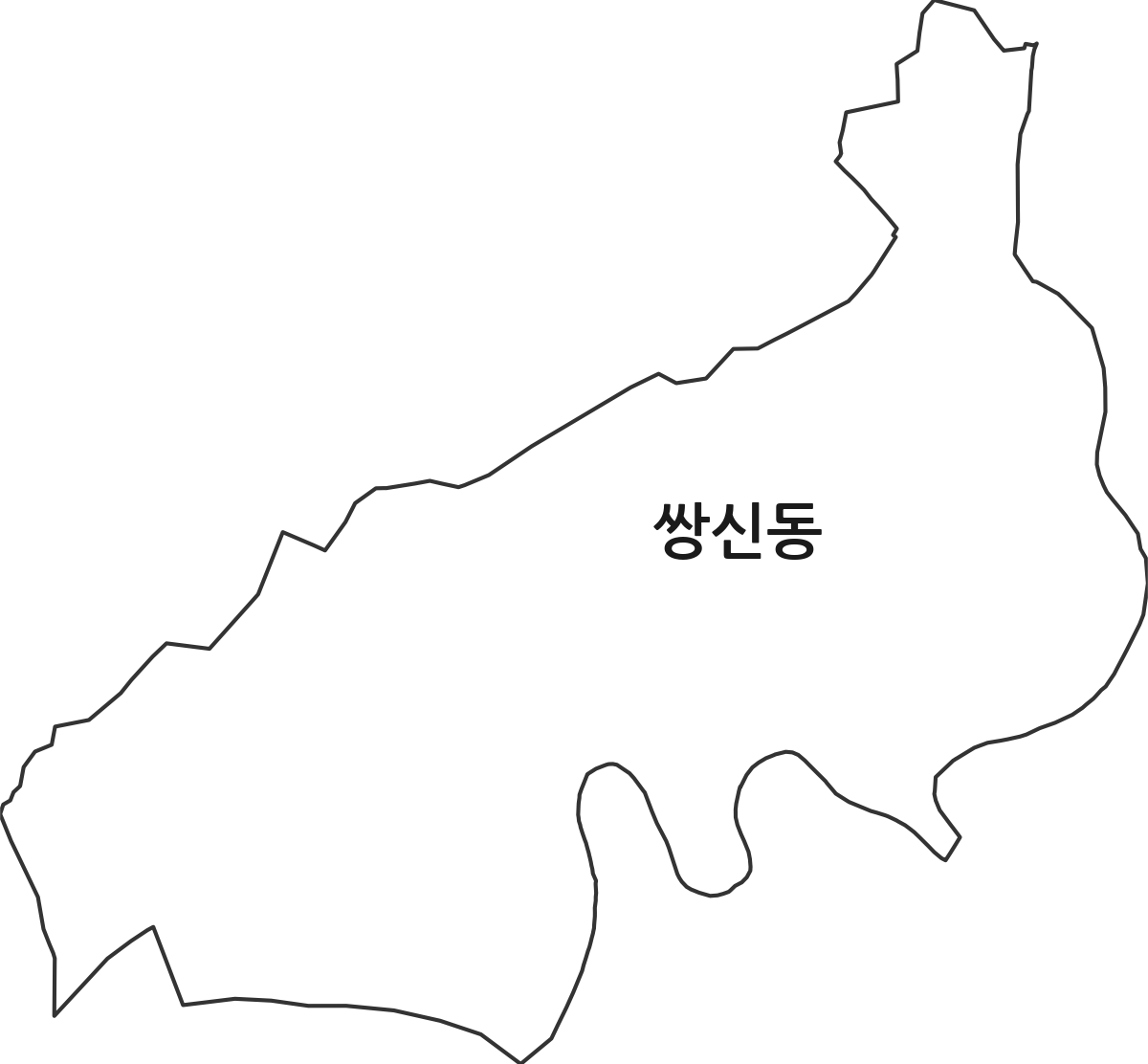 충청남도 공주시 쌍신동 법정동 행정구역 경계 지도