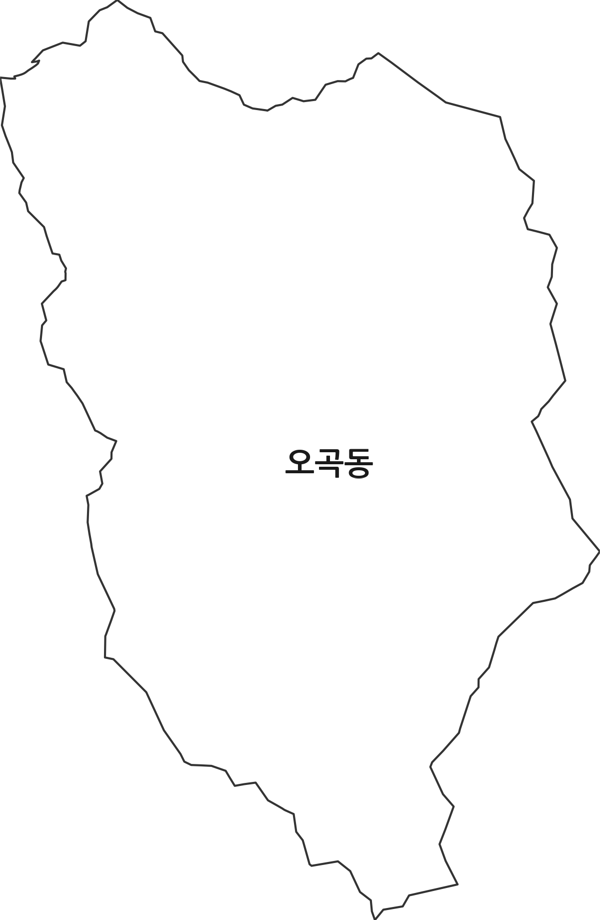 충청남도 공주시 오곡동 법정동 행정구역 경계 지도