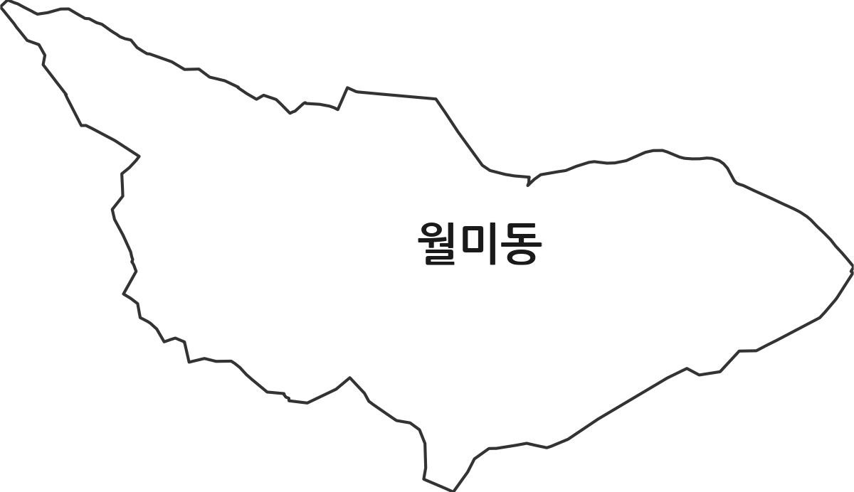 충청남도 공주시 월미동 법정동 행정구역 경계 지도