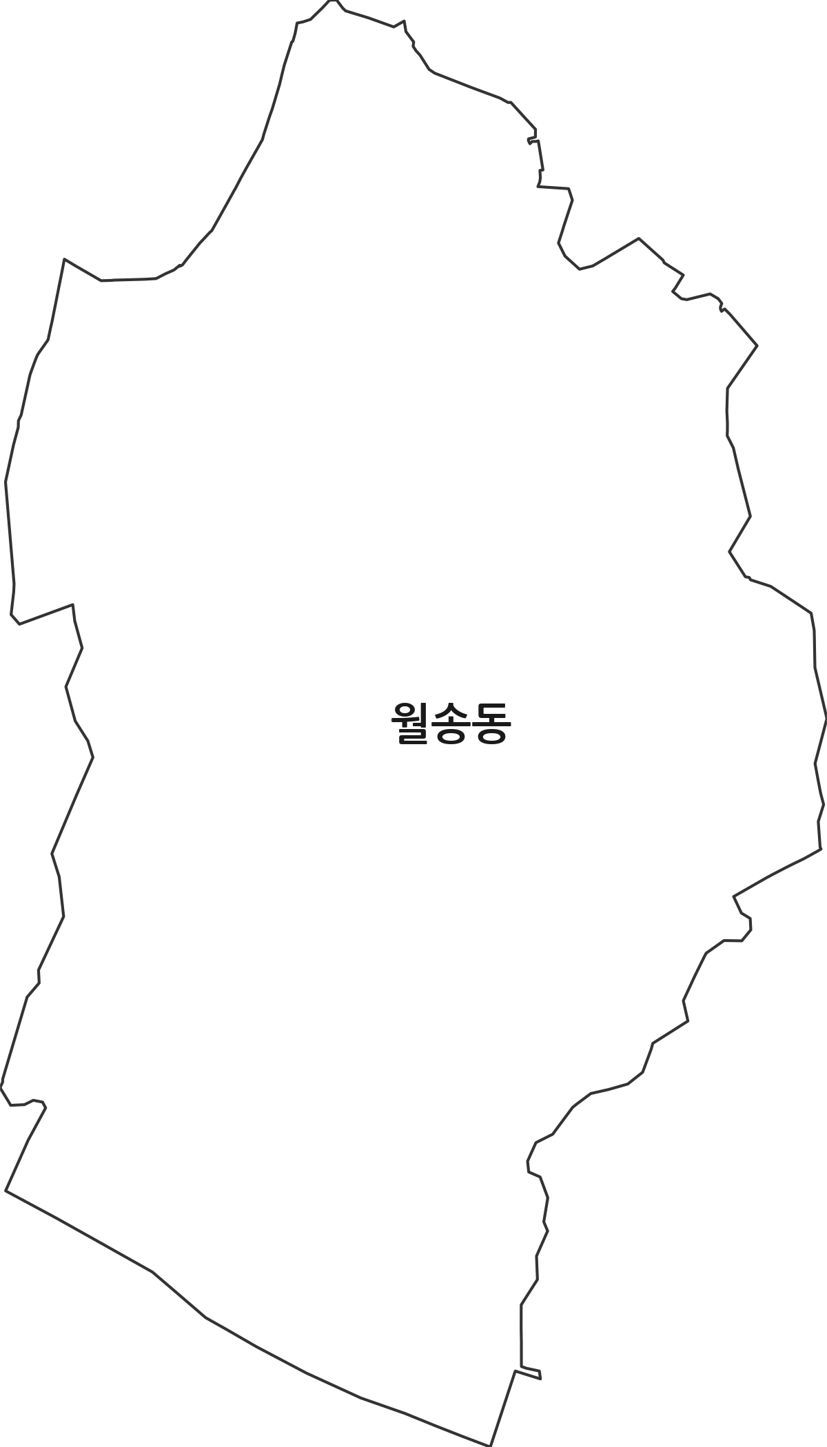 충청남도 공주시 월송동 법정동 행정구역 경계 지도